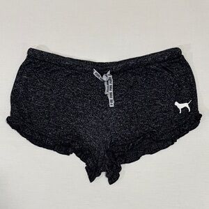 PINK Victoria’s Secret Logo Lounge Sleep Shorts Heathered Black Size Small